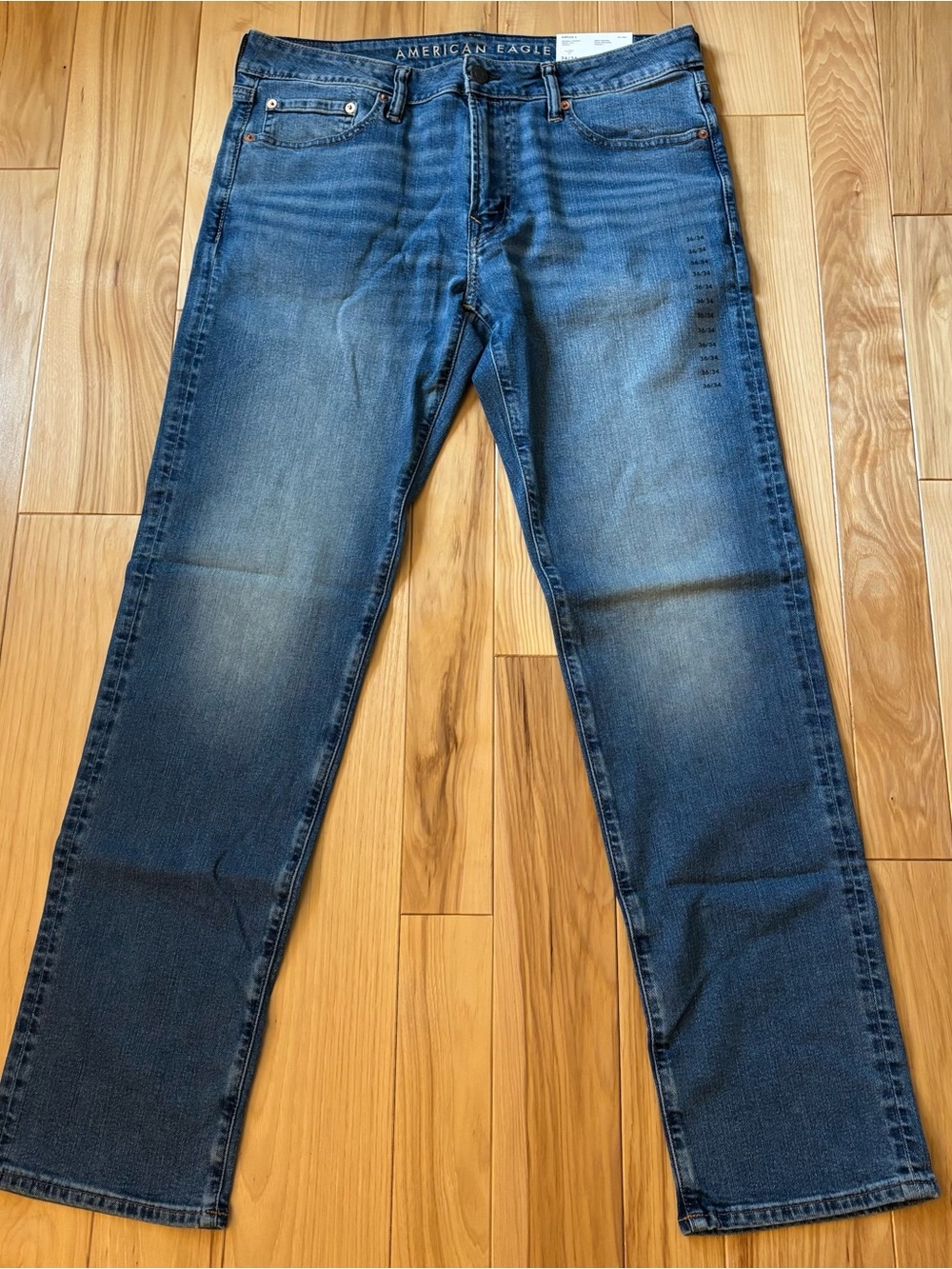NEW American Eagle Airflex Original Straight Bright Star Jeans 36 x 34